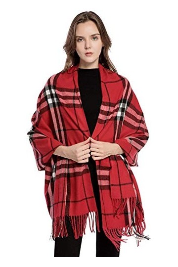 Accessoire Top Tendance Pashmina Châle Echarpe Etole Cachemire Femme à Carreaux Soyeux et Doux 198cm x 90cm +20 Couleurs r