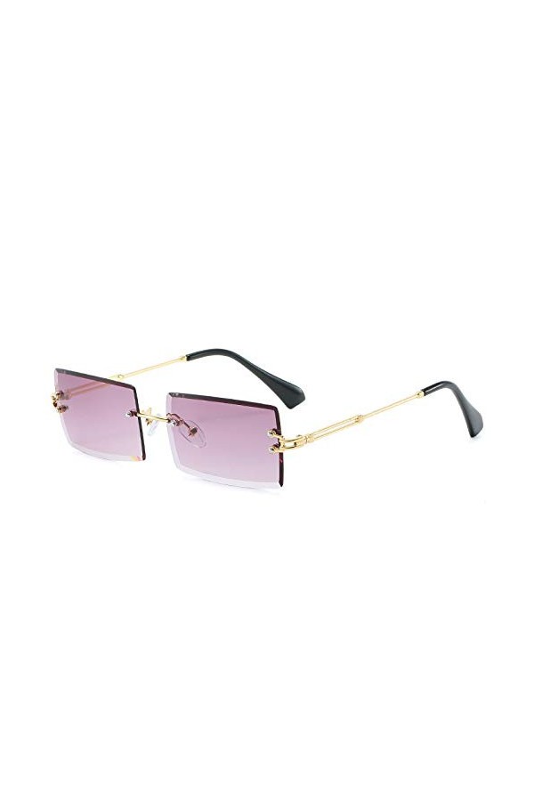 SENFEISM Lunettes de soleil tendance rétro sans monture pour femme