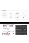 SENFEISM Lunettes de soleil tendance rétro sans monture pour femme
