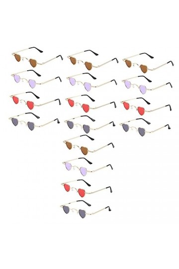TOYANDONA 16 Pièces Lunettes De Soleil Coeur Enterrement De Vie De Jeune Fille Célibataire Lunettes Sans Monture En Métal Fêt