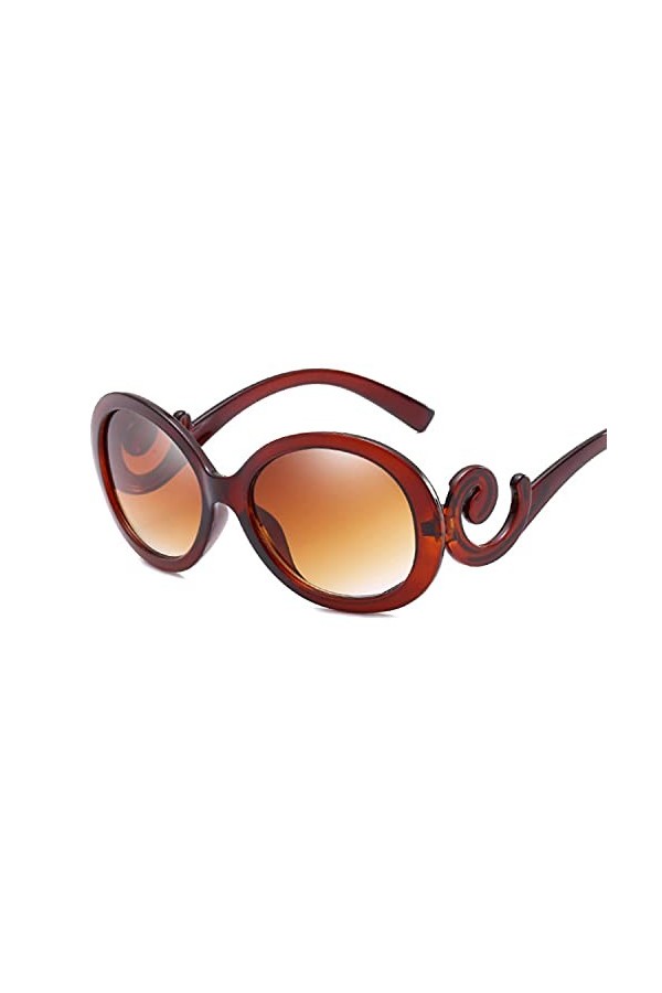 EDDHA Lunettes de soleil ovales lunettes de soleil miroir femmes lunettes de soleil rétro femmes couleur : marron 