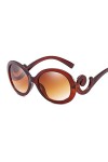 EDDHA Lunettes de soleil ovales lunettes de soleil miroir femmes lunettes de soleil rétro femmes couleur : marron 