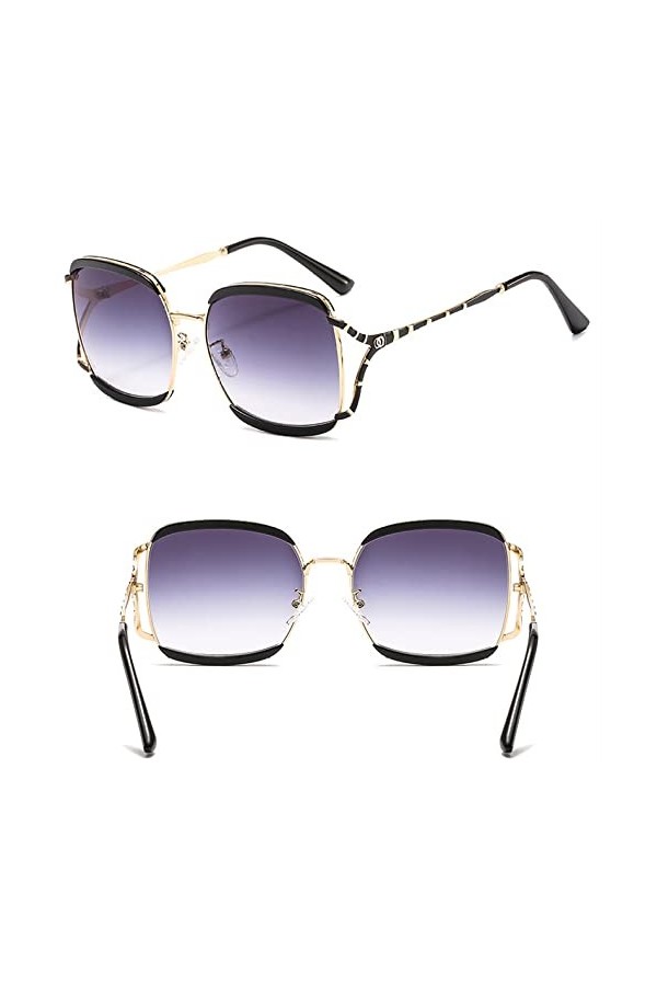 HCHES Lunettes de soleil rétro carrées en forme de Y pour femmes, lunettes de soleil surdimensionnées à la mode pour femmes, 