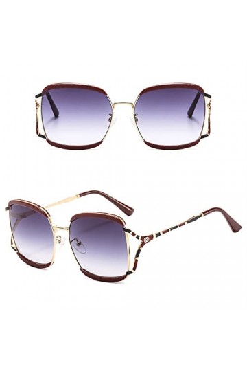 HCHES Lunettes de soleil rétro carrées en forme de Y pour femmes, lunettes de soleil surdimensionnées à la mode pour femmes, 