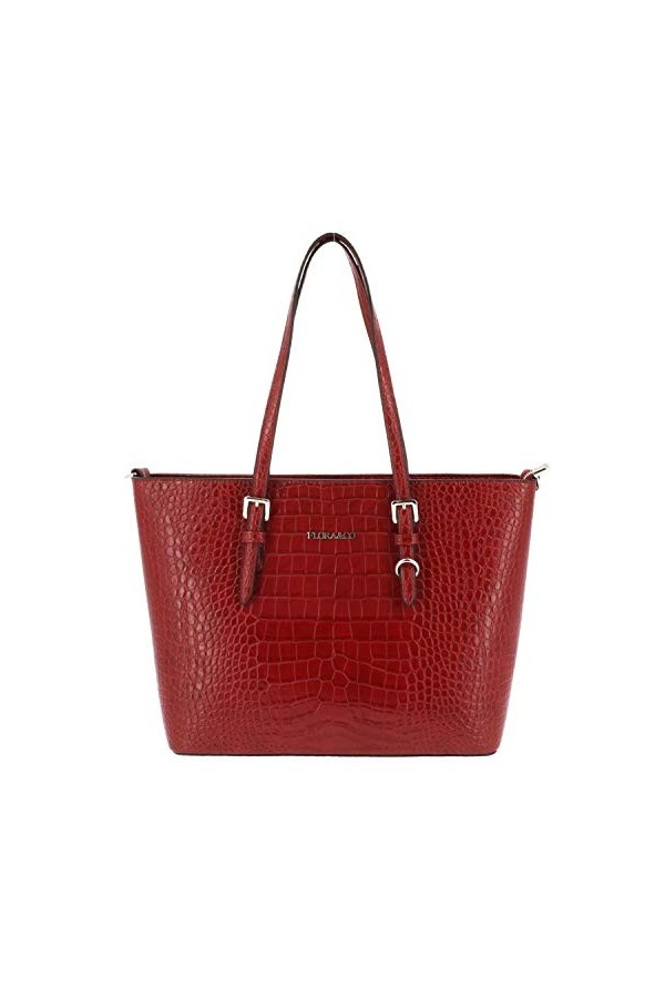 Sac femme Porté à main Epaule - Sac de cours format A4 Croco - Grande cabas Fourre-tout Taille XL - Sac de Ville Shopping - S