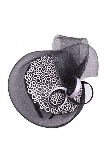 Lawliet T244 Bibi en sinamay pour femme, mariage, église, fête, cocktail, blanc, taille unique