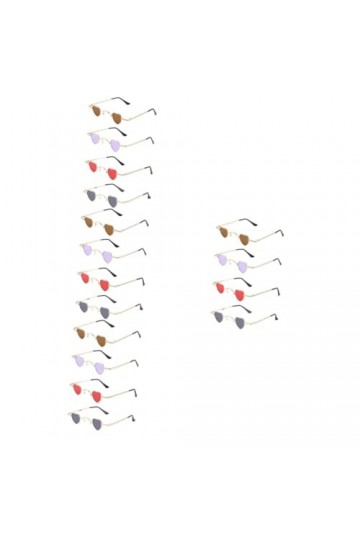 Toyvian 16 Pièces Lunettes De Soleil Coeur Enterrement De Vie De Jeune Fille Lunettes Rétro Lunettes De Forme Sans Monture Lu