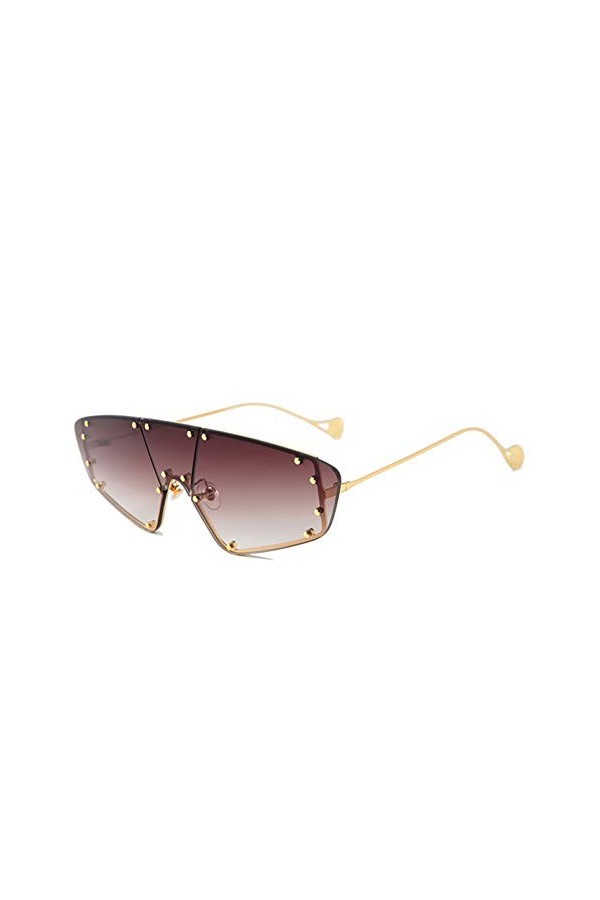 SHEANAON Lunettes de Soleil siamoises surdimensionnées Femmes Punk Une pièce Lunettes de Soleil Femme Grand Cadre lentille Cl