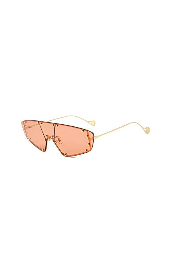 SHEANAON Lunettes de Soleil siamoises surdimensionnées Femmes Punk Une pièce Lunettes de Soleil Femme Grand Cadre lentille Cl