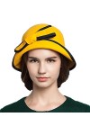 Maitose™ Bow De la Femme Laine en Feutre Chapeau Melon Jaune