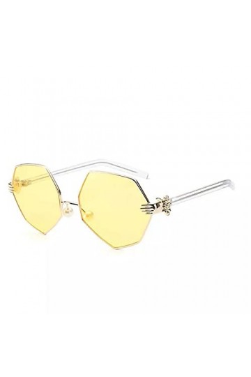 SHEANAON Lunettes de Soleil pour Femmes à la Mode Lunettes de Soleil à lentilles claires pour Femmes Forme irrégulière Lunett