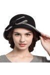 Maitose™ Bow De la Femme Laine en Feutre Chapeau Melon Jaune