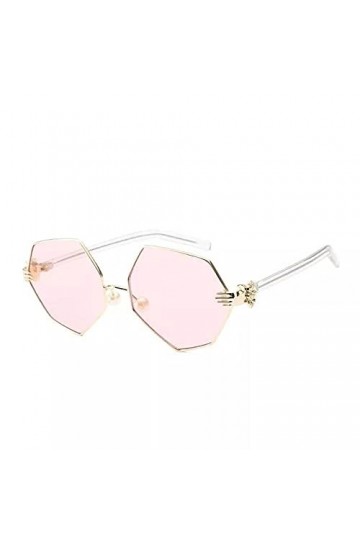 SHEANAON Lunettes de Soleil pour Femmes à la Mode Lunettes de Soleil à lentilles claires pour Femmes Forme irrégulière Lunett