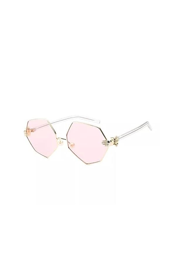 SHEANAON Lunettes de Soleil pour Femmes à la Mode Lunettes de Soleil à lentilles claires pour Femmes Forme irrégulière Lunett