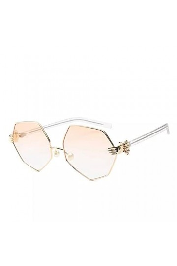 SHEANAON Lunettes de Soleil pour Femmes à la Mode Lunettes de Soleil à lentilles claires pour Femmes Forme irrégulière Lunett