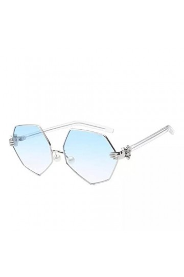 SHEANAON Lunettes de Soleil pour Femmes à la Mode Lunettes de Soleil à lentilles claires pour Femmes Forme irrégulière Lunett