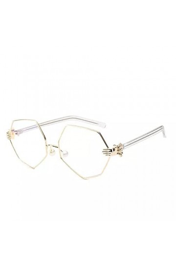SHEANAON Lunettes de Soleil pour Femmes à la Mode Lunettes de Soleil à lentilles claires pour Femmes Forme irrégulière Lunett