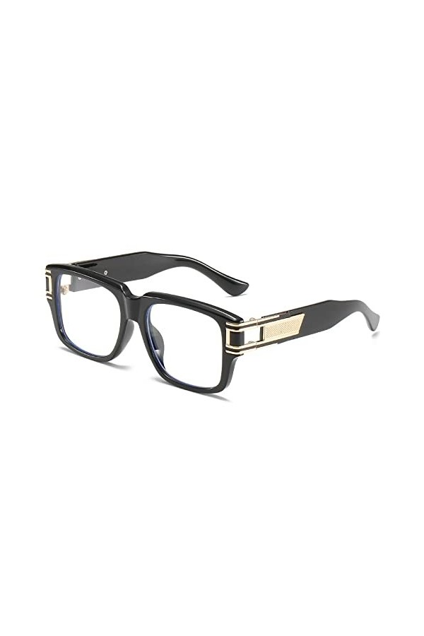 HCHES Lunettes de soleil carrées rétro hommes de luxe surdimensionnées femmes lunettes de soleil lunettes de mode lunettes de