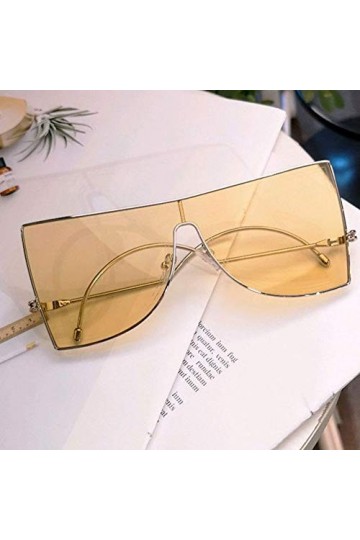 YIERJIU Lunettes Vintage Lunettes de Soleil surdimensionnées Femmes métal Lunettes de Soleil carrées pour Hommes Femme Vapeur