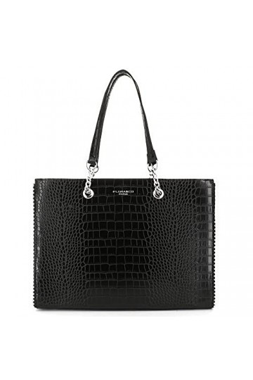 FLORA CO PARIS Sac A Main Femme Chaînes Crocodile - Sac Cabas Fourre-Tout A4 Perles Billes - Sac Cours Porté Epaule Lycée Pou