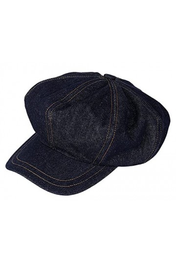 Casquette Newsboy en jean pour femme - Casquette de baseball tendance à large bord - Bérets bleus confortables et légers - Ré