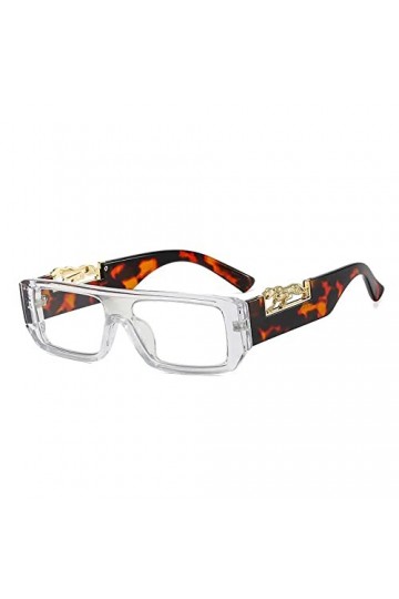 Lunettes De Soleil Léopard Rectangulaires Une Pièce Pour Femmes, Lunettes De Soleil À Design Dégradé Pour Hommes, Lunettes À 