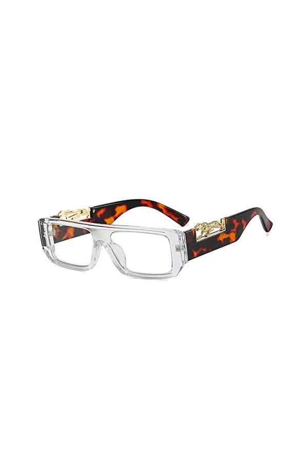 Lunettes De Soleil Léopard Rectangulaires Une Pièce Pour Femmes, Lunettes De Soleil À Design Dégradé Pour Hommes, Lunettes À 