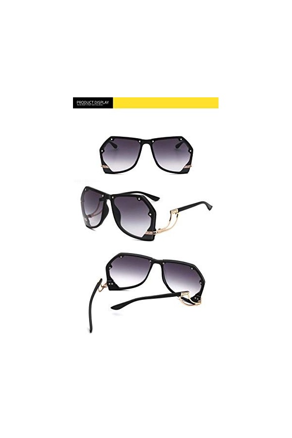 XINGYU Lunettes de Soleil polygonales de Mode Femmes Bleu Rose Rétro Dégradé Océan Teinte Couleur Lentille Unique Cadre en Mé