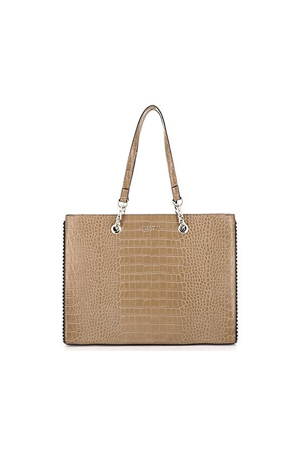 FLORA CO PARIS Sac A Main Femme Chaînes Crocodile - Sac Cabas Fourre-Tout A4 Perles Billes - Sac Cours Porté Epaule Lycée Pou