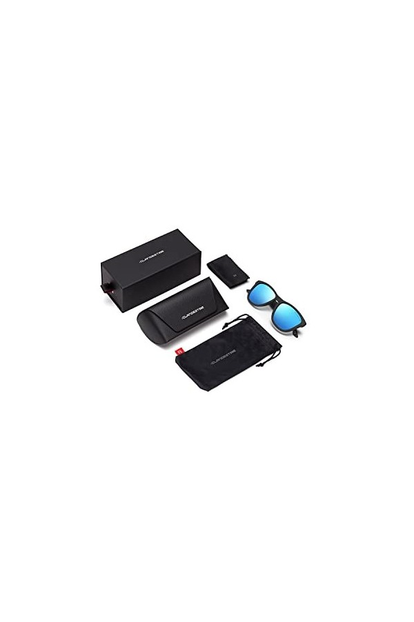 CLANDESTINE Model Matte Black Light Blue - Lunettes de soleil Nylon HD homme & femme