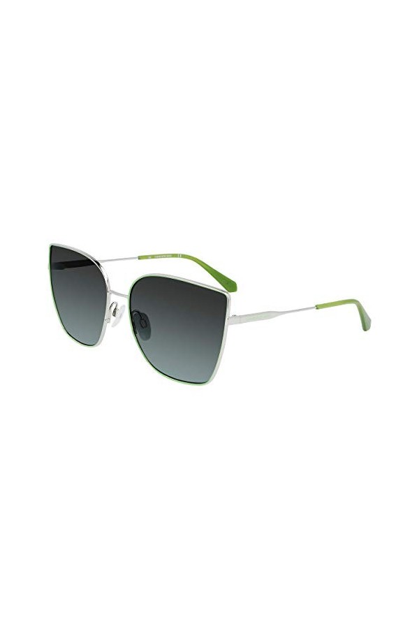 Calvin Klein Ckj21213s Lunettes de Soleil, Silver/Green, Taille Unique Femme