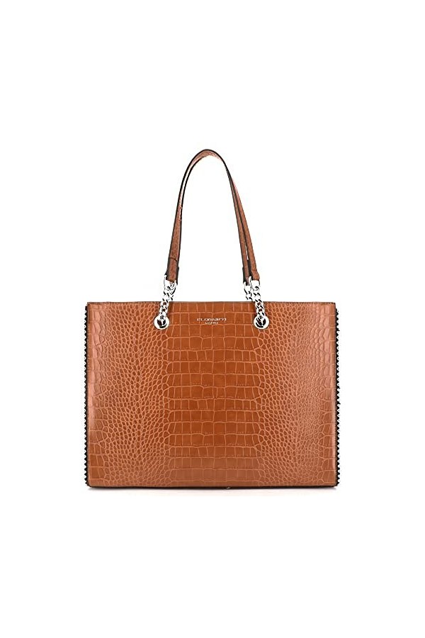 FLORA CO PARIS Sac A Main Femme Chaînes Crocodile - Sac Cabas Fourre-Tout A4 Perles Billes - Sac Cours Porté Epaule Lycée Pou