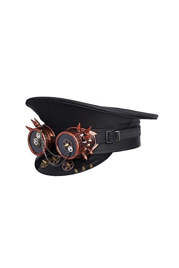 COSDREAMER Chapeau de Capitaine Steampunk pour femme - Noir
