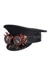 COSDREAMER Chapeau de Capitaine Steampunk pour femme - Noir