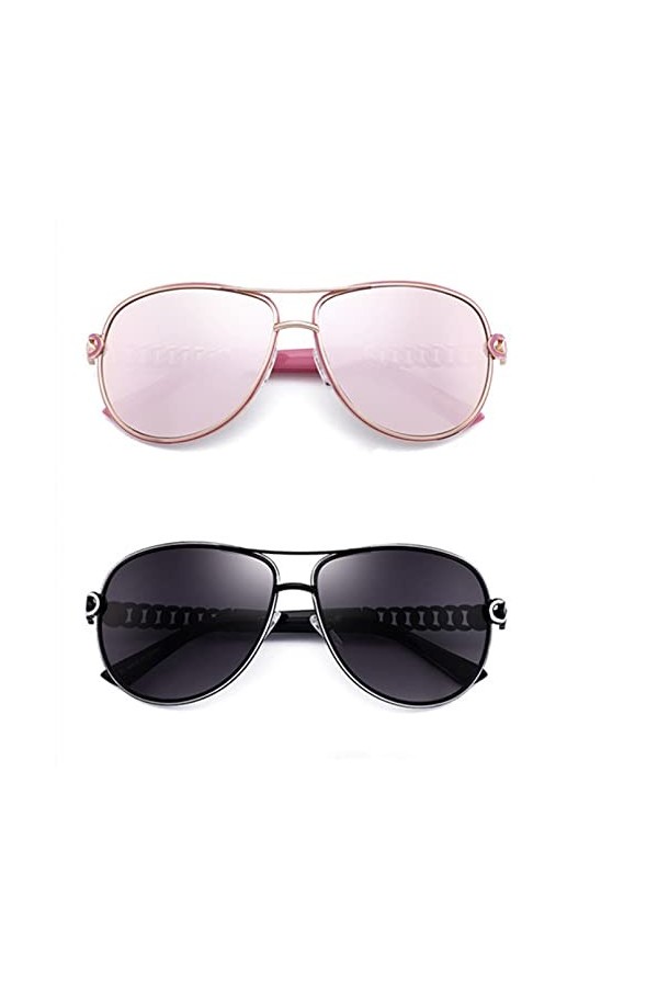 BAJIE Lunettes de Soleil Lunettes de Soleil Roses Femme Designer Noir Femme Lunettes de Soleil Miroir Lunettes de Conduite Oc