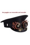 COSDREAMER Chapeau de Capitaine Steampunk pour femme - Noir