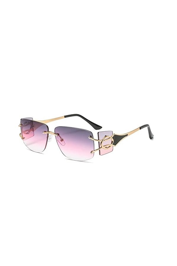 Pour Hommes Alliage Conduite Gradient Lunettes de Soleil Femmes Nuances Large Jambe Coupe Sans Monture Carré Lunettes de Sole