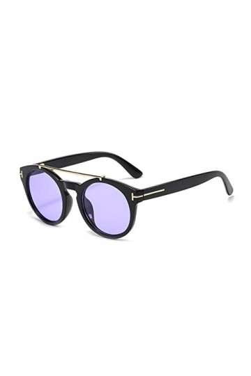 Lunettes de soleil rondes vintage Lunettes de soleil design à double faisceau for femmes Lunettes de soleil de conduite anti-