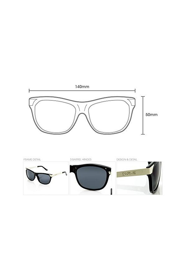 Carve Horizon Lunettes de Soleil Mixte Adulte, Noir/Argent