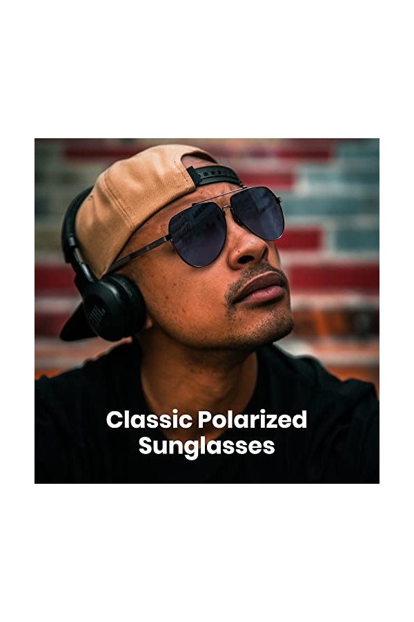 Cyxus Lunettes de soleil hommes femmes lunettes de soleil polarisées classiques extérieur UV400 pour la conduite pêche voyage