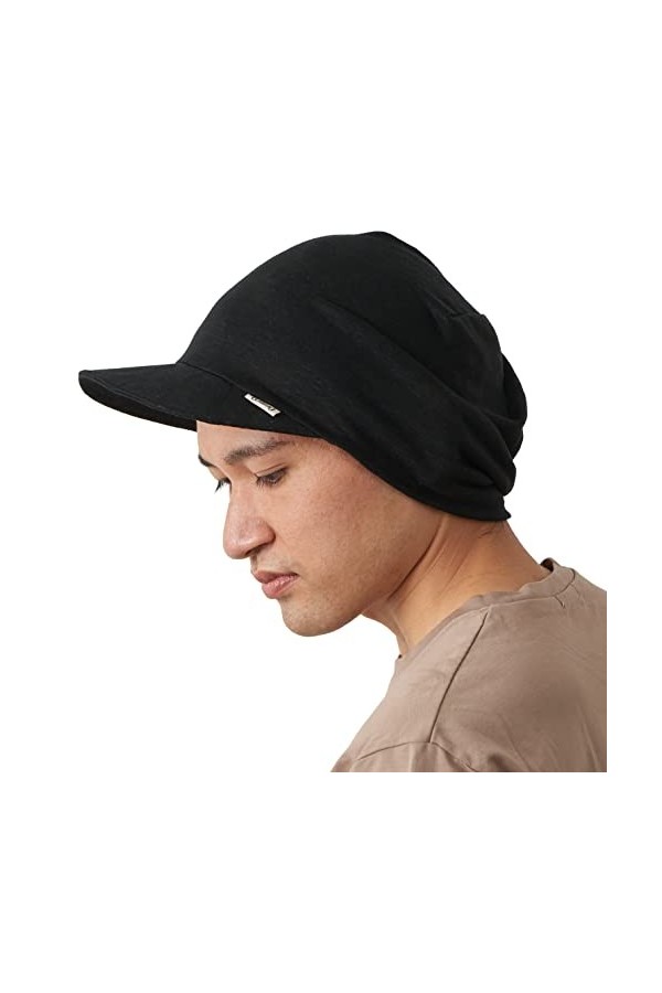 Bonnet Visière Homme Casquette Femme - Chapeau Soleil Chimio Souple en Lin Léger Beanie Tombant Ete Rose