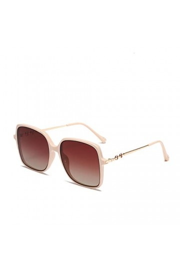 HCHES Femme Lunettes polarisées Luxe Mode Carré Surdimensionné Grand Cadre Lunettes de Soleil Dames Lunette De Soleil Femme, 