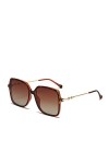 HCHES Femme Lunettes polarisées Luxe Mode Carré Surdimensionné Grand Cadre Lunettes De Soleil Dames Lunette De Soleil Femme, 