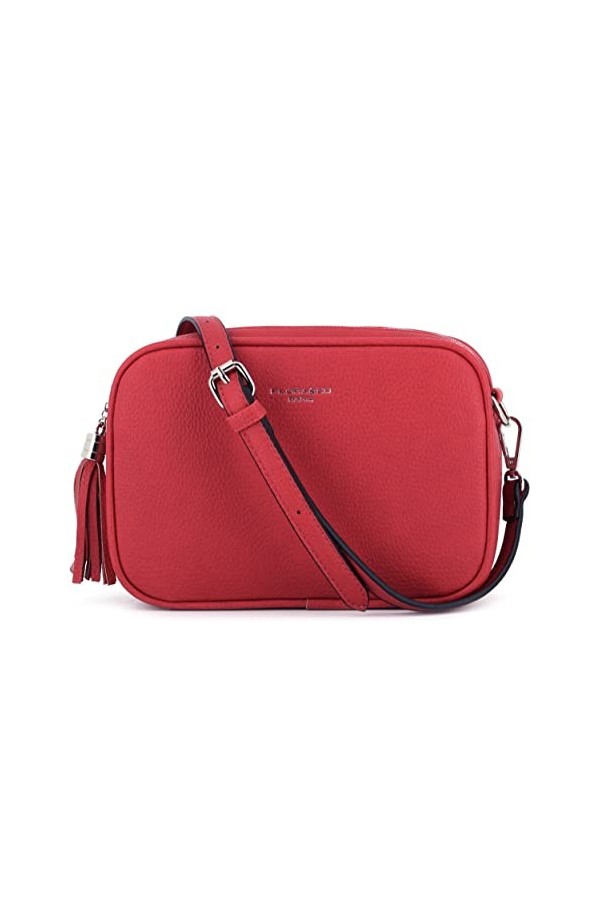 flora & co - Sac Caméra Bandoulière Femme Double Zip Frange - Sacoche Porté Epaule Croisé Forme Rectangle - Besace Ville Four