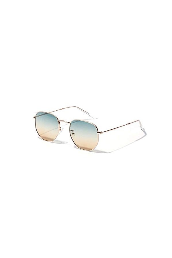 JINGZI Lunettes de Soleil de Cyclisme Dames Retro Petit Rectangle sans Cadre Lunettes de Soleil carrées dété Femme Style Ver