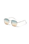 JINGZI Lunettes de Soleil de Cyclisme Dames Retro Petit Rectangle sans Cadre Lunettes de Soleil carrées dété Femme Style Ver