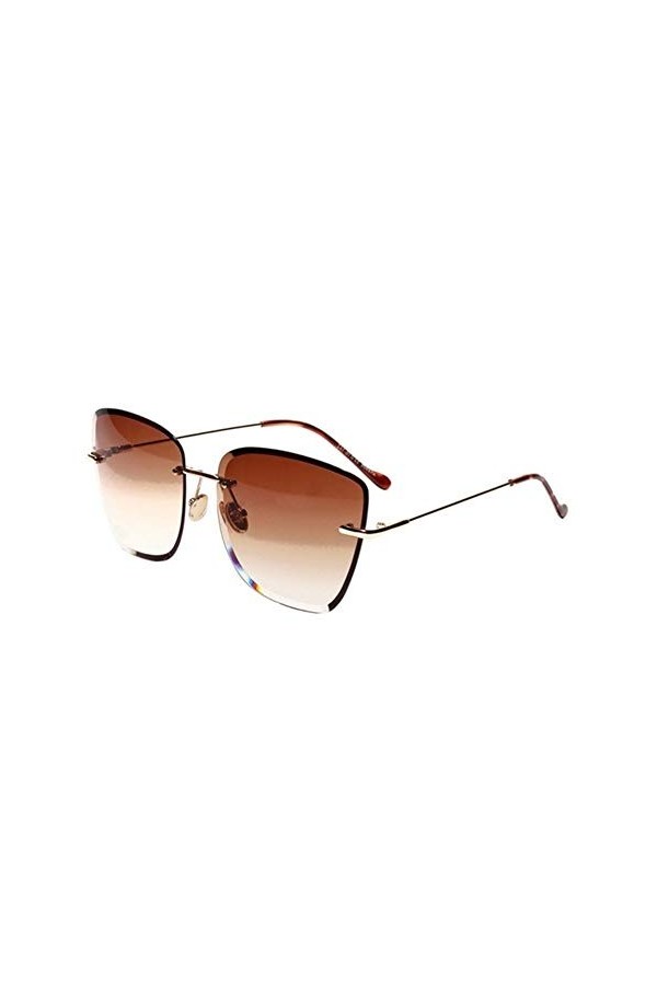 JINGZI Lunettes de Soleil de Cyclisme Dames Retro Petit Rectangle sans Cadre Lunettes de Soleil carrées dété Femme Style Ver