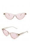 hmjsmj Lunettes de soleil à ossature de thé rose océan, bronzage à lœil de chat, lunettes de soleil à petit visage pour femm