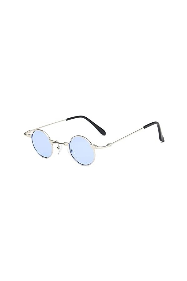IIGOCG Petites Lunettes de Soleil Rondes Femmes Hommes UV400 métal Marque Concepteur Punk Lunettes de Soleil Steampunk Vintag