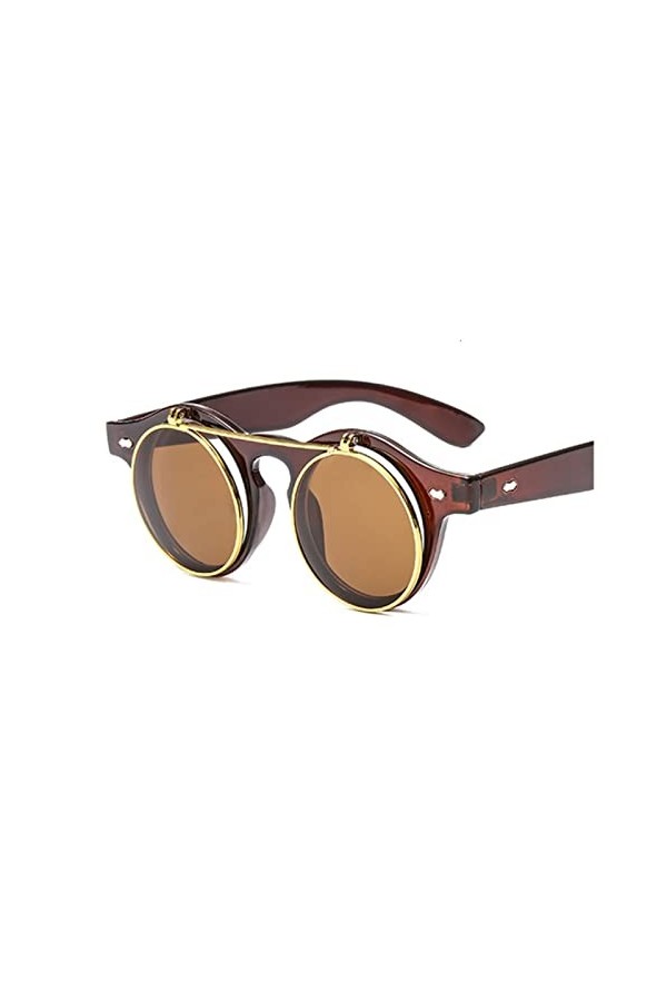 IIGOCG Lunettes de Soleil Lunettes Rondes Femme Color : Brown 